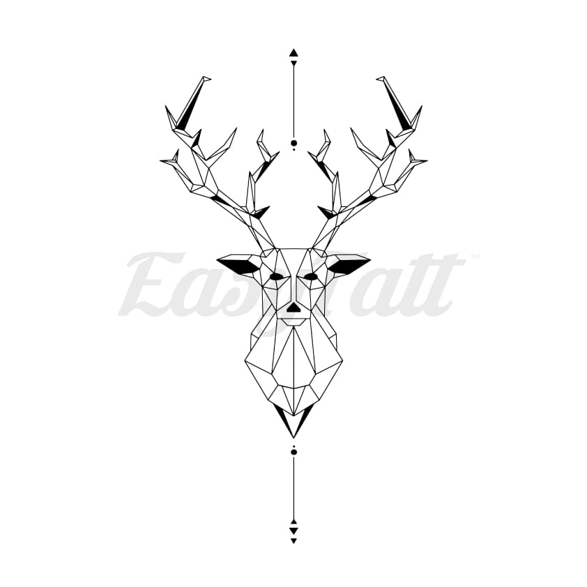 Geometric Deer - By Will Finch - Temporary Tattoo