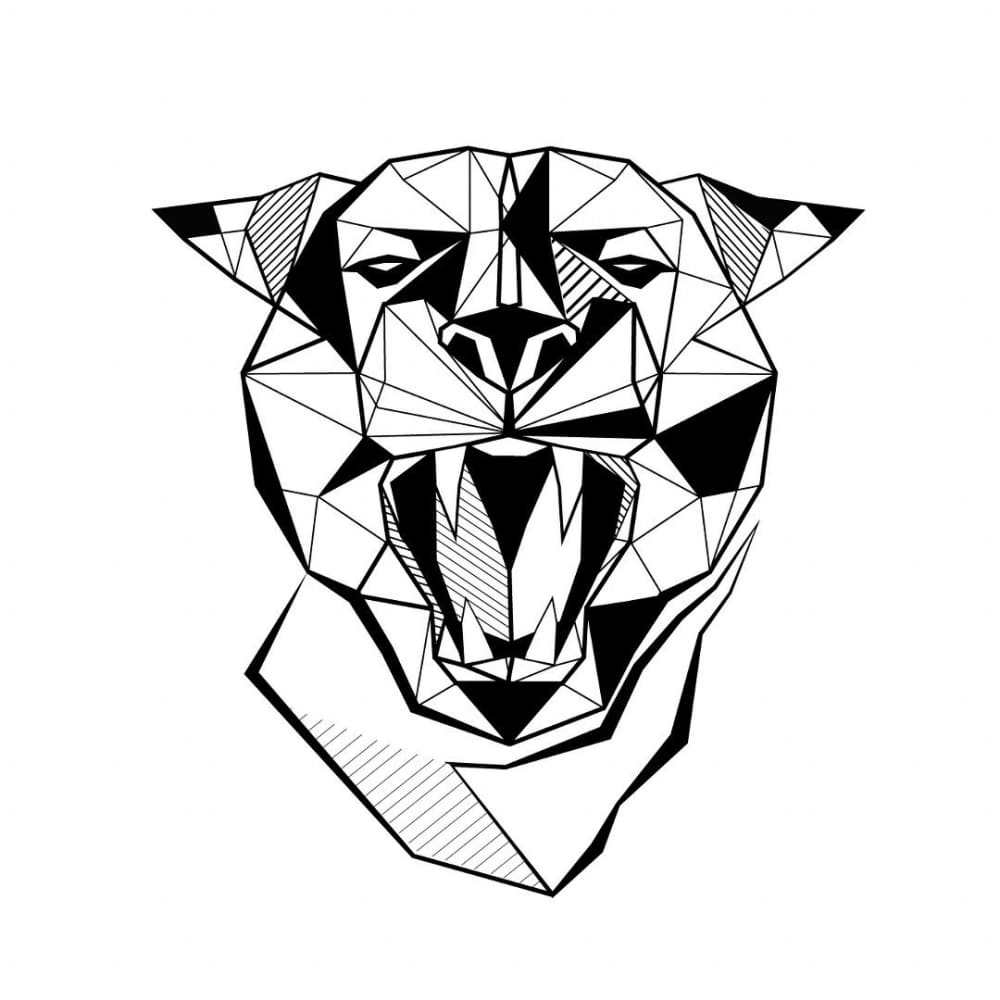 Geometric Panther - Temporary Tattoo