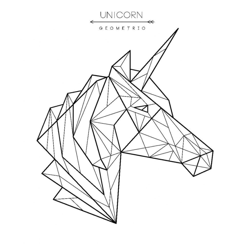 Geometric Unicorn - Temporary Tattoo
