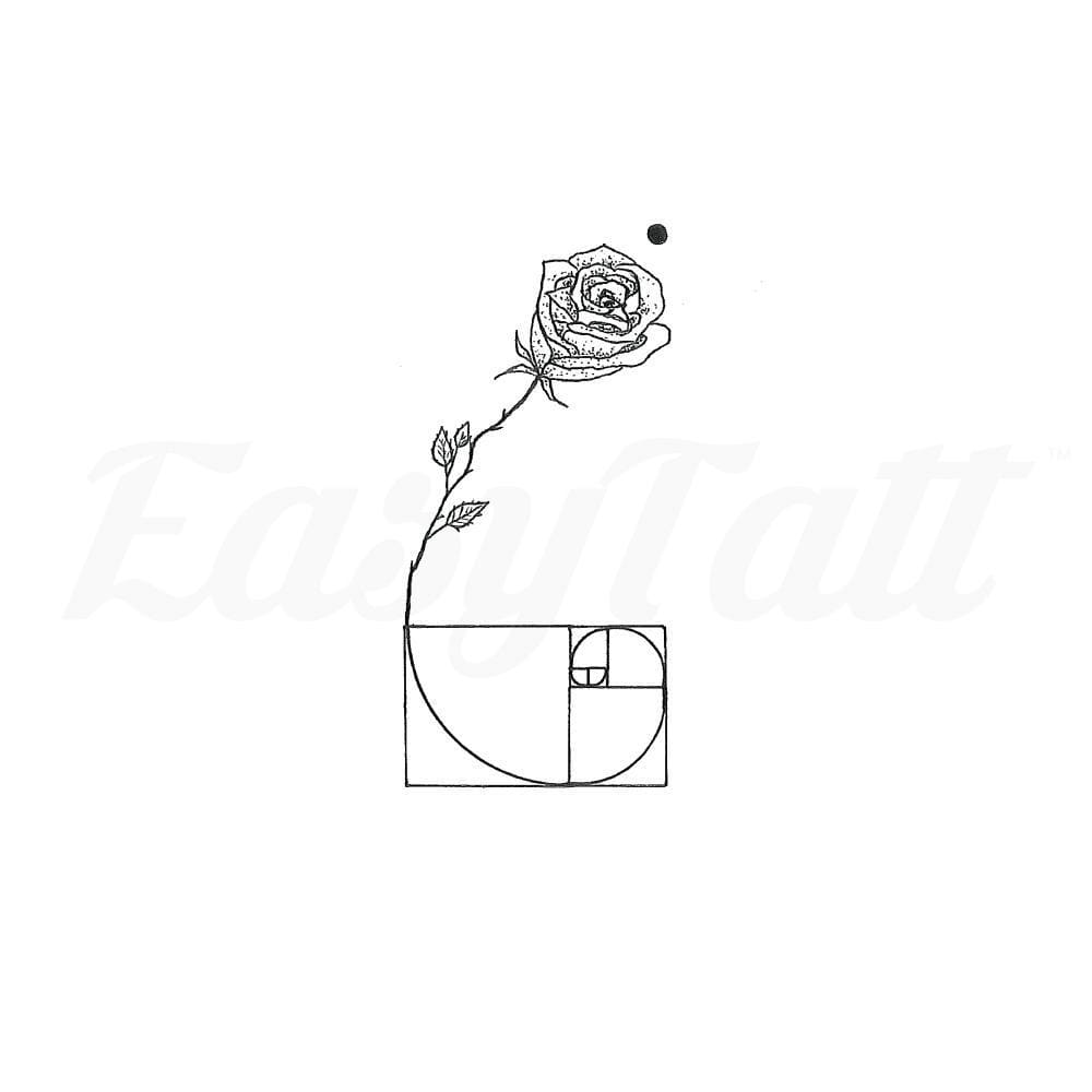 Golden Ratio Rose - By MamoArt - Temporary Tattoo