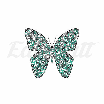 Green Butterfly - By Jen - Temporary Tattoo