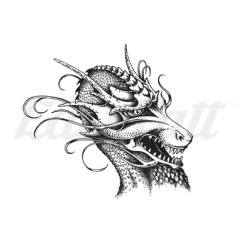 Grinning Dragon - Temporary Tattoo