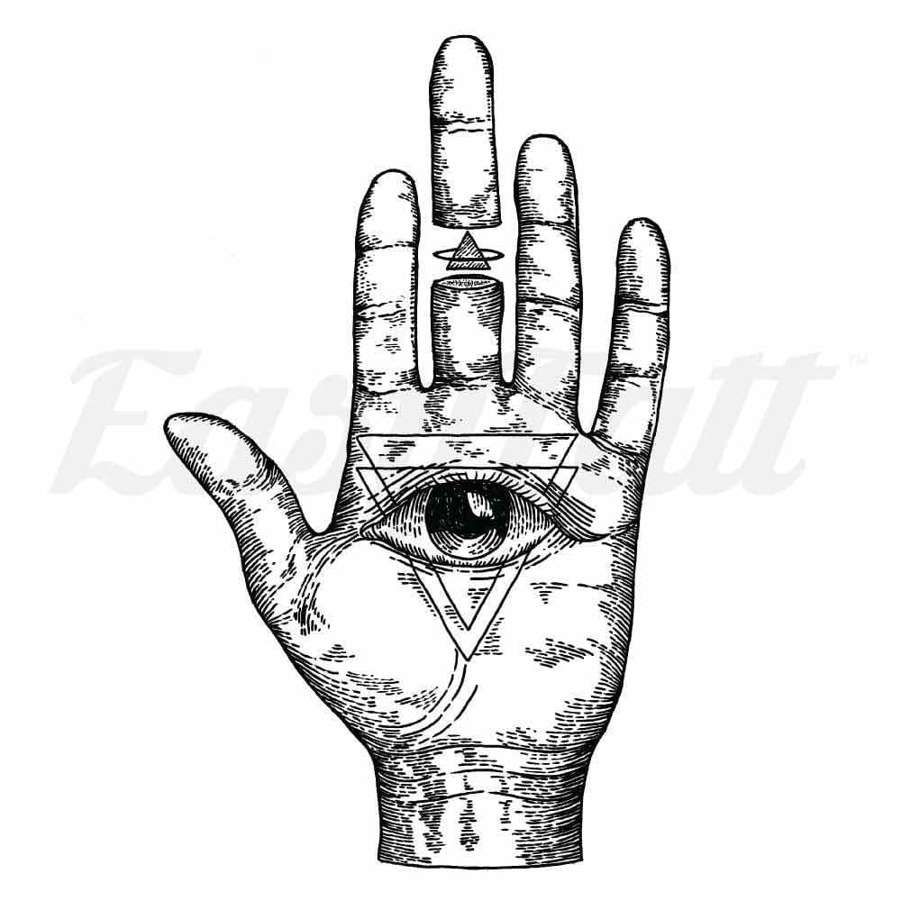 Hand Eye - By Kiryadi - Temporary Tattoo