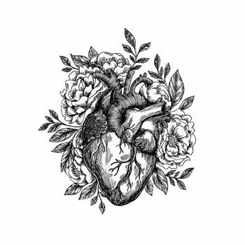 Heart Illustration - Temporary Tattoo