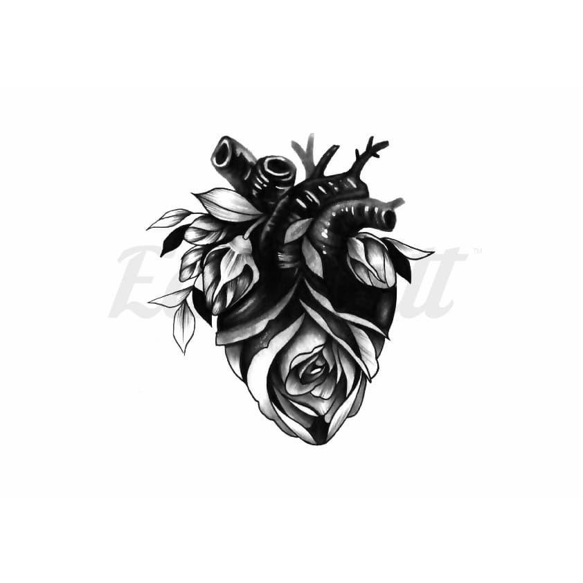 Heart of Roses - By Lenera Solntseva - Temporary Tattoo