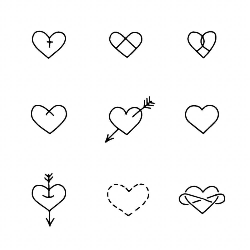 Heart Set - Temporary Tattoo