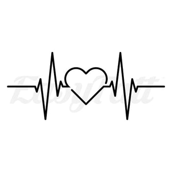 Heartbeat Line - Temporary Tattoo