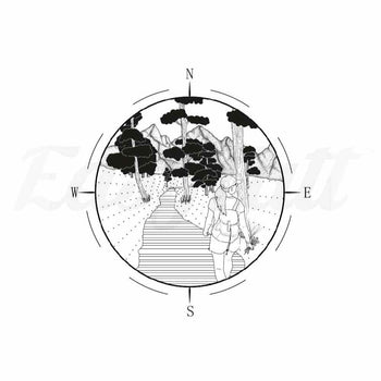 Hike - By Jennifer Hayes - Temporary Tattoo