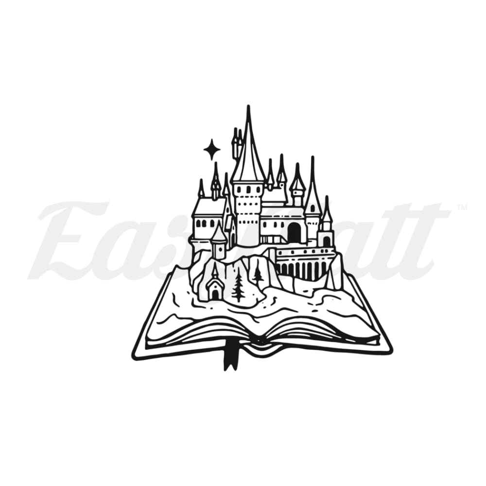 Hogwarts in book - Temporary Tattoo
