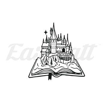 Hogwarts in book - Temporary Tattoo