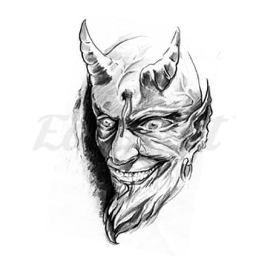 Horned Devil - Temporary Tattoo