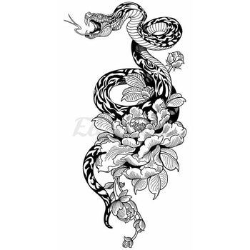 Japanese Serpent - Temporary Tattoo