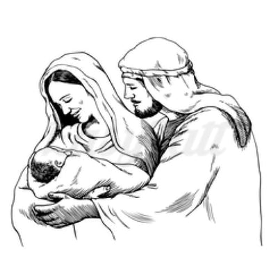 Jesus Mary and Joseph - Temporary Tattoo
