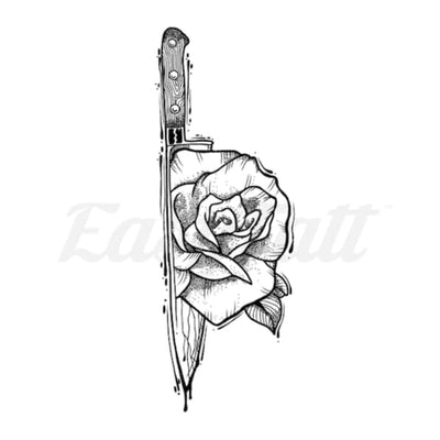 Knife Flower - Temporary Tattoo