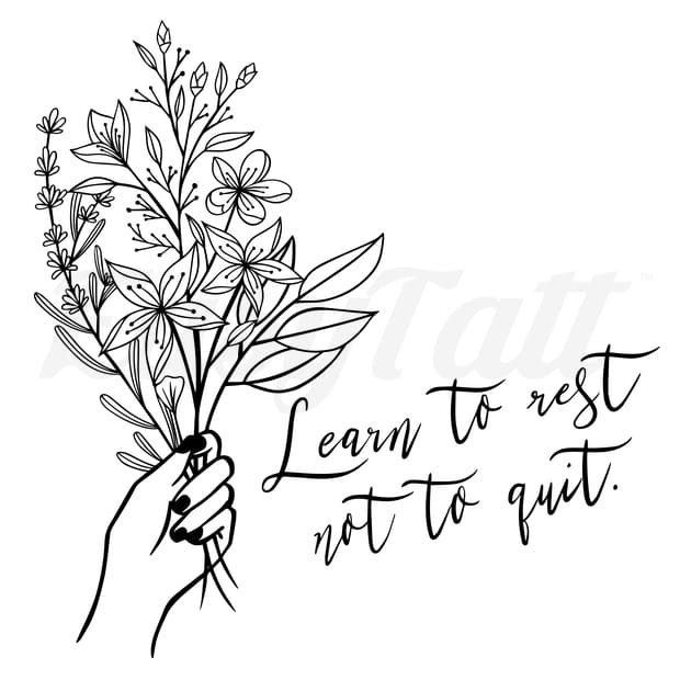 Learn to rest not to quit - Temporary Tattoo