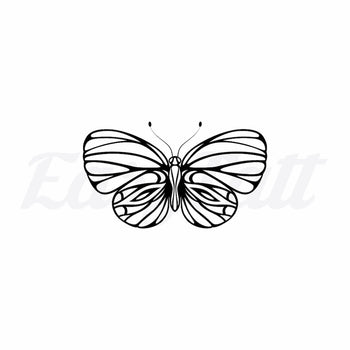 Line Work Butterfly - Temporary Tattoo