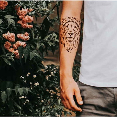 Lion Face - Temporary Tattoo