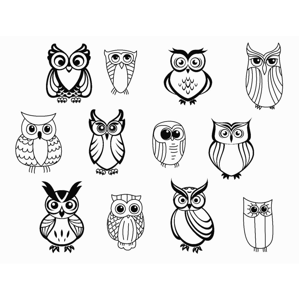 Little Owls Set - Temporary Tattoo