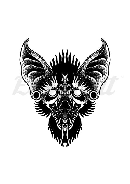 Possessed Bat - Temporary Tattoo