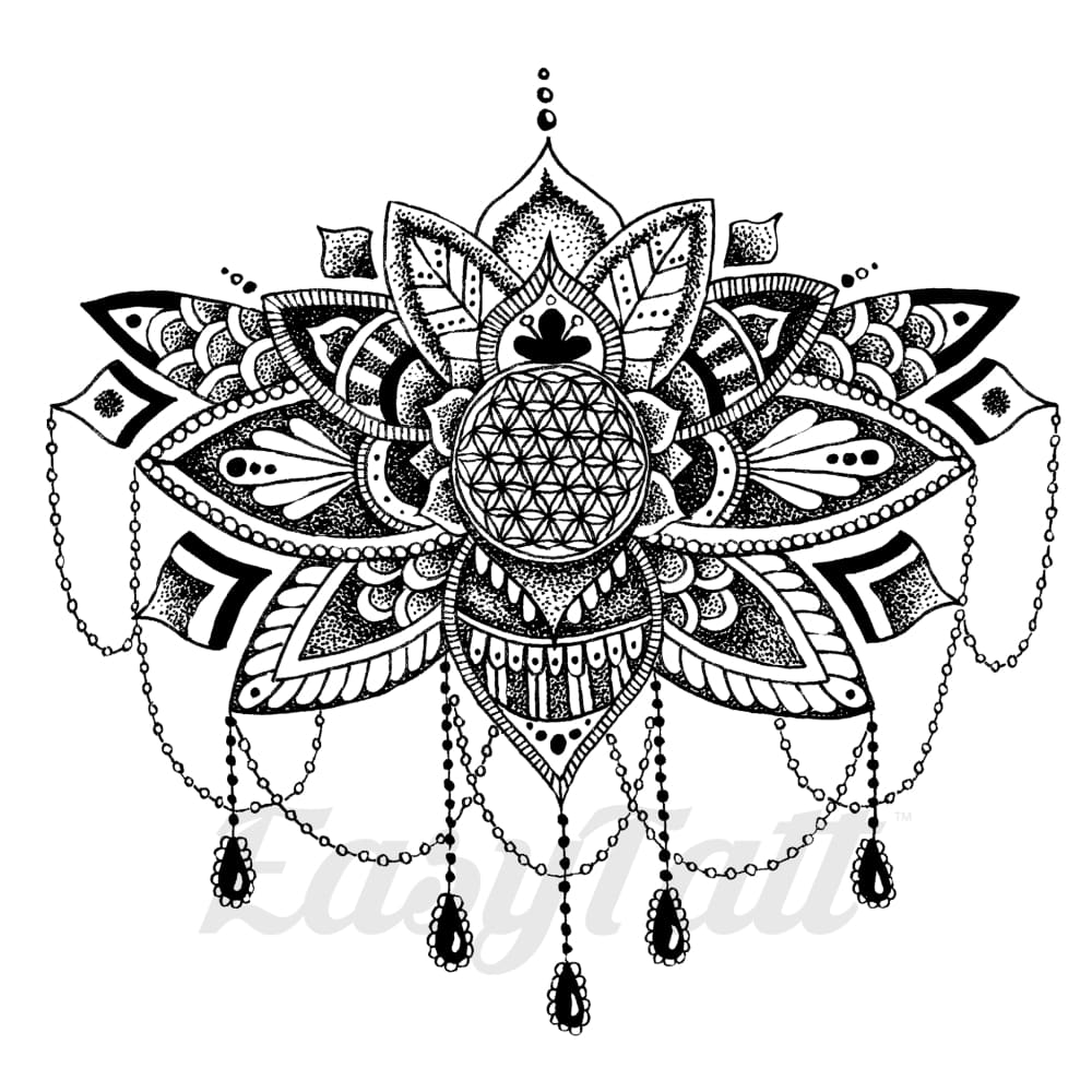 Lotus Chandelier - By Georgia Mason - Temporary Tattoo