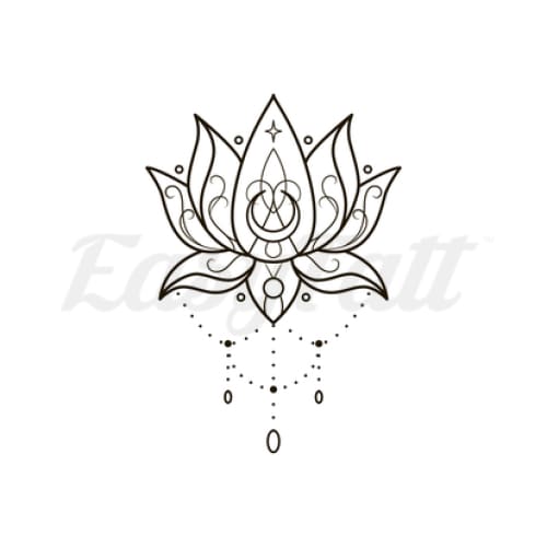 Lotus Flower and Beads Temporary Tattoo | EasyTatt™