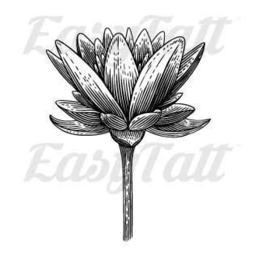 Lotus Flower and Stem - Temporary Tattoo