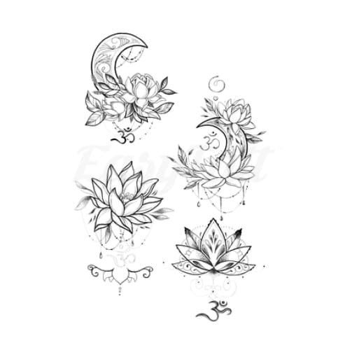 Lotus Moons - Temporary Tattoo