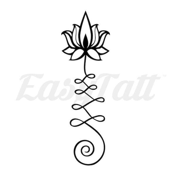 Lotus Unalome - Temporary Tattoo