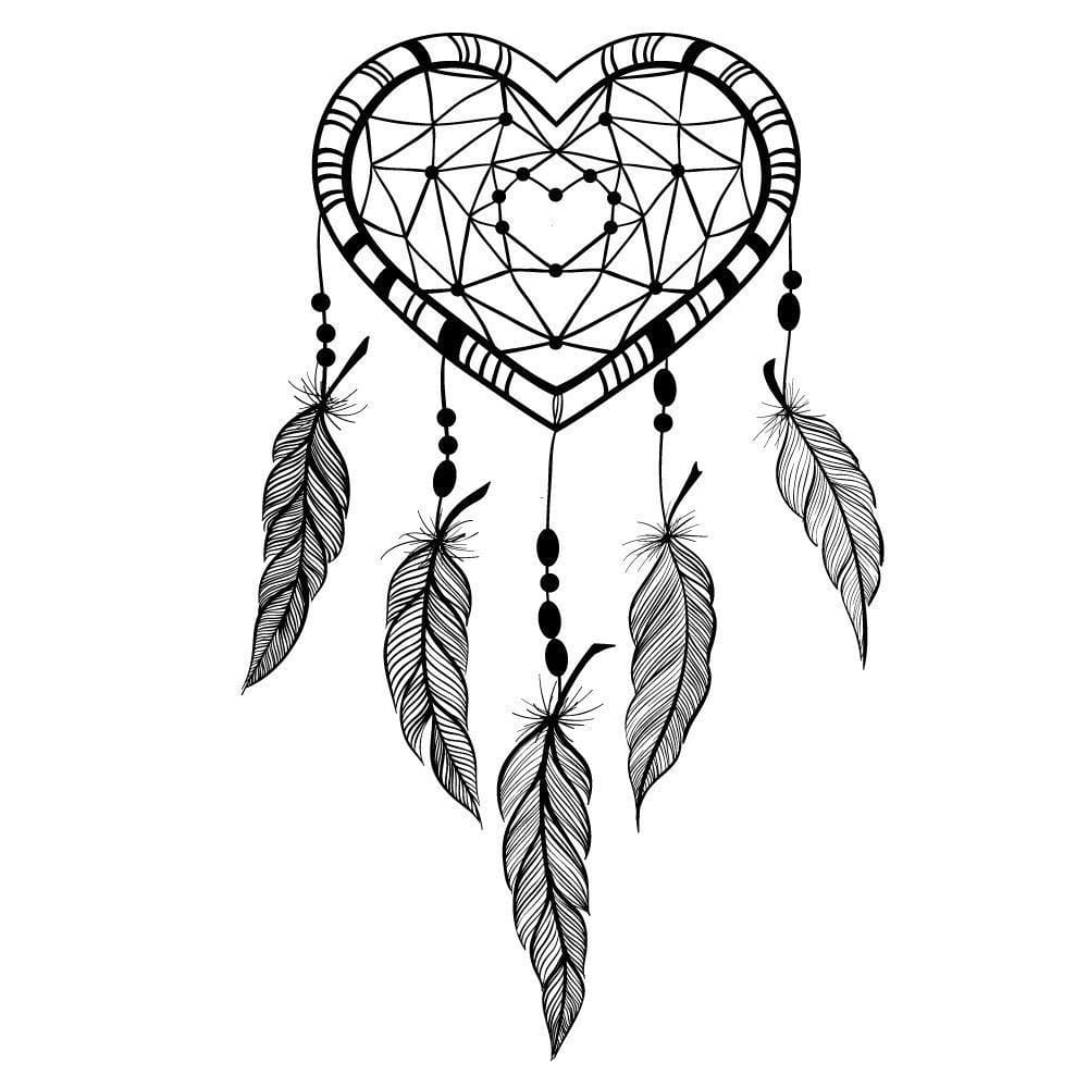Love Heart Dreamcatcher - Temporary Tattoo