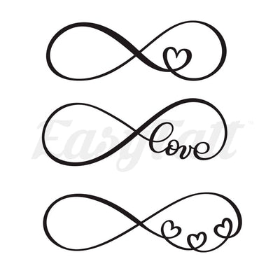 Love Infinity Symbols - Temporary Tattoo