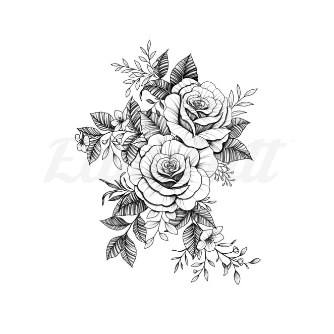 Lovely Roses Temporary Tattoo | EasyTatt™