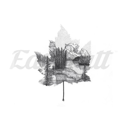 Maple Leaf Lake - Temporary Tattoo