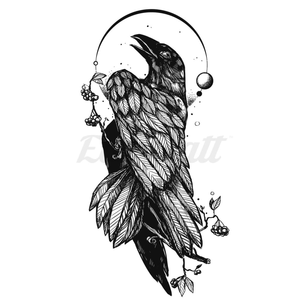 Midnight Raven - Temporary Tattoo