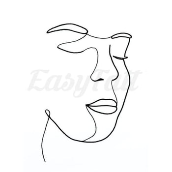 Minimal Face - Temporary Tattoo