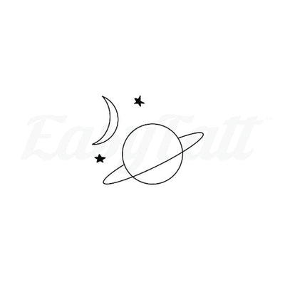 Minimal Planets - By Tiya - Temporary Tattoo