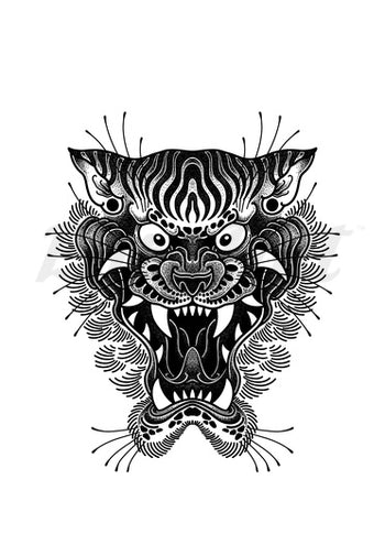 Japanese Tiger - Temporary Tattoo