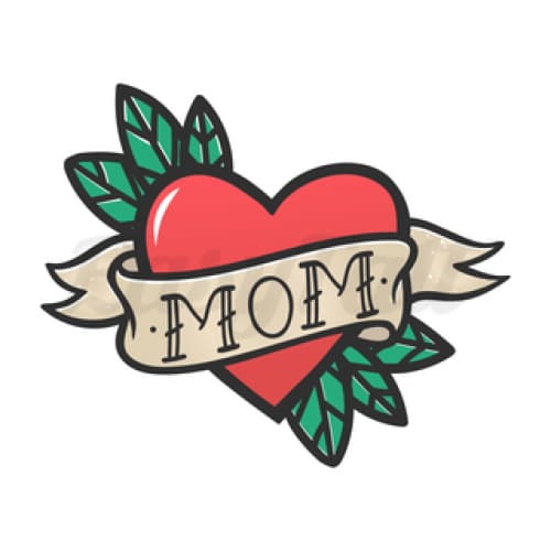 Mom Heart Leaves - Temporary Tattoo