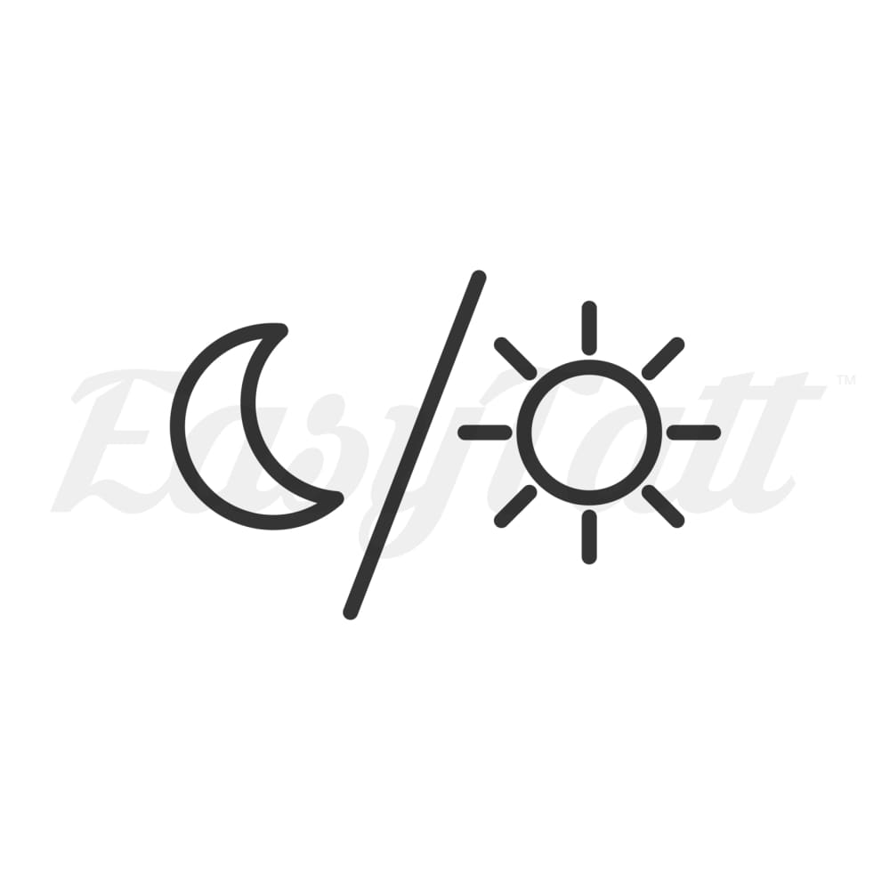 Moon and Sun Small - Temporary Tattoo
