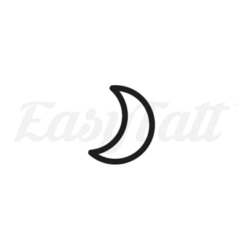Moon Crest Outline - Temporary Tattoo