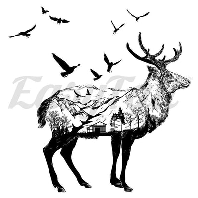 Moose and Nature - Temporary Tattoo