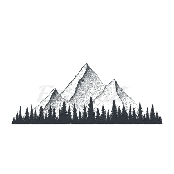 Mountain Landscape - Temporary Tattoo
