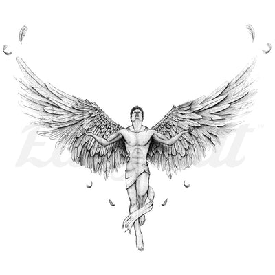 Near Naked Angel - Temporary Tattoo