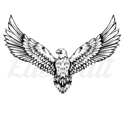 Open Winged Eagle - Temporary Tattoo