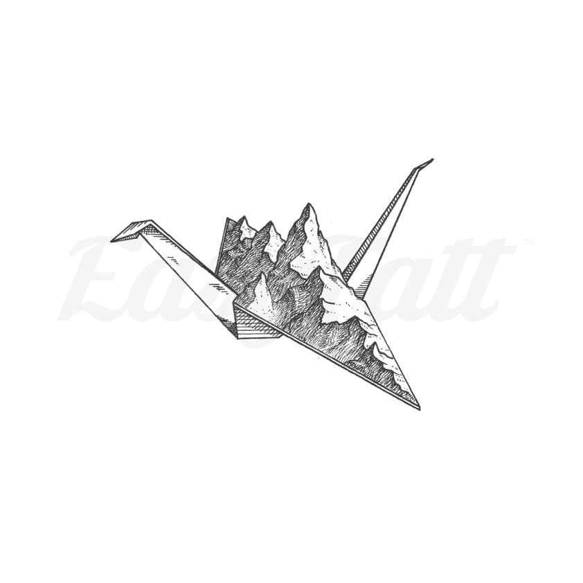 Origami Crane - By C.kritzelt - Temporary Tattoo