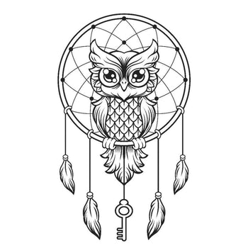 Owl Dreamcatcher - Temporary Tattoo