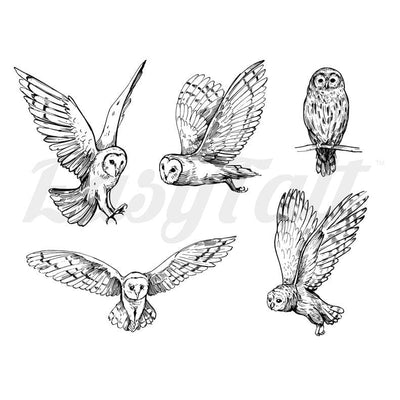 Owls - Temporary Tattoo