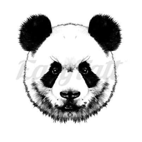 Panda Head - Temporary Tattoo