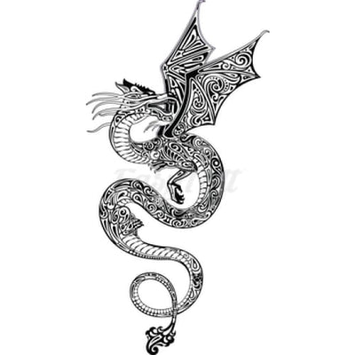 Patterned Dragon - Temporary Tattoo