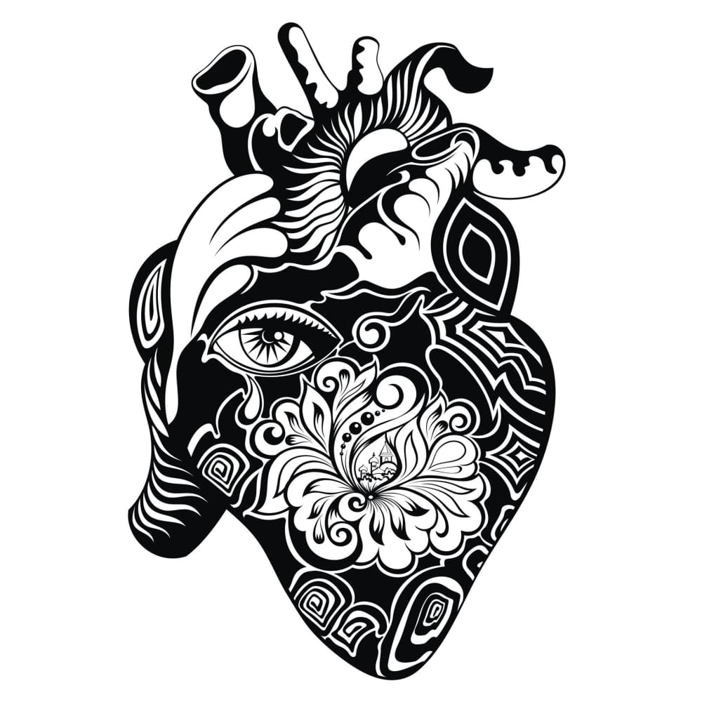 Patterned Heart - Temporary Tattoo