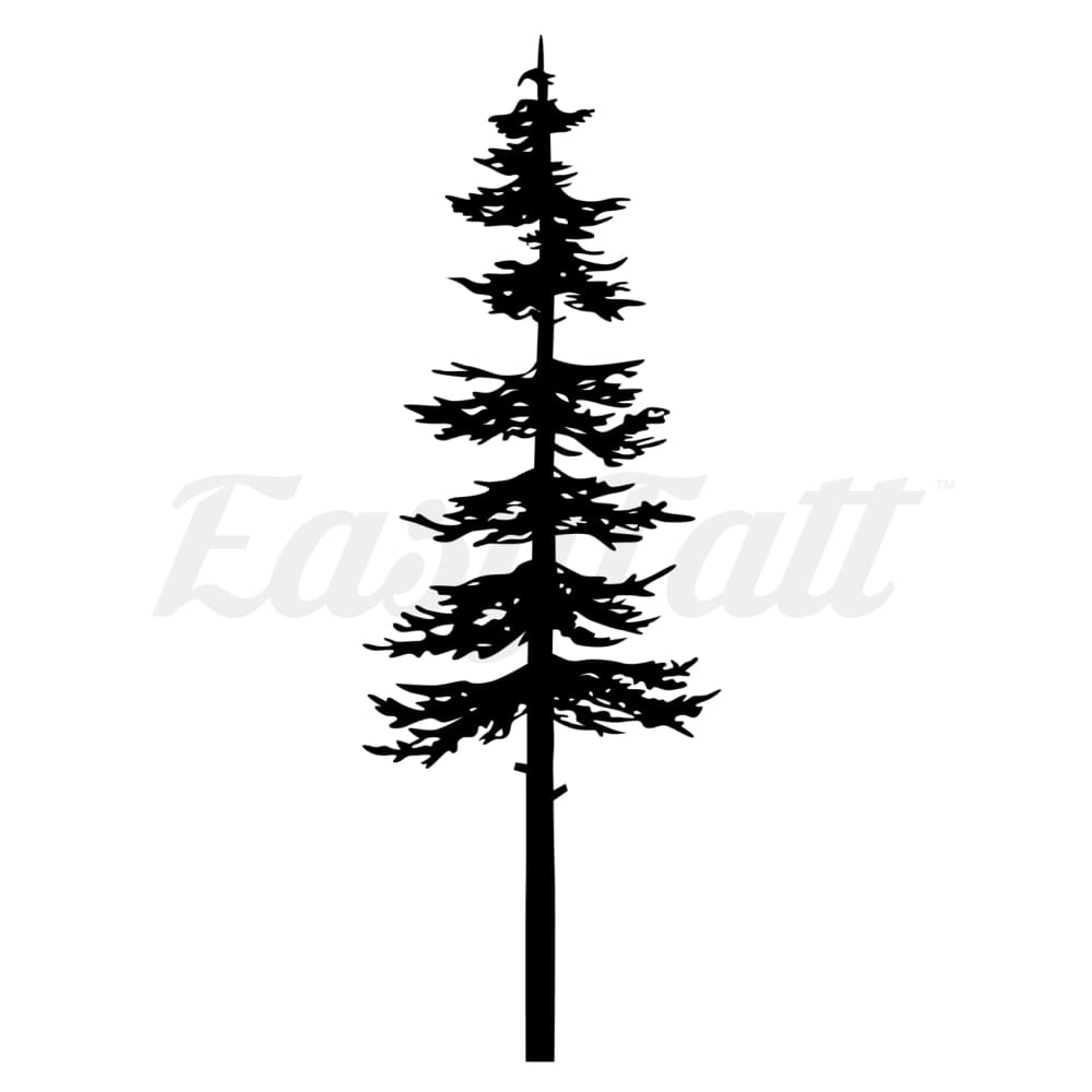 Pine Tree Silhouette - Temporary Tattoo